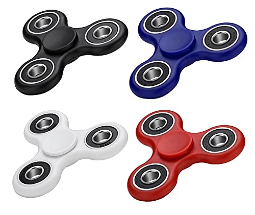 VAPIAO 4er Set Fidget Spinner Hand Spielzeug Special Hochleistungs Kugellager Anti Stress Kreisel in Blau, Rot, Weiß und Schwarz von VAPIAO