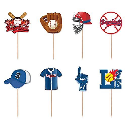 VARACL Baseball-Cupcake-Aufsätze, Sportmotiv-Spieler, Cupcake-Picks für Baseball-Thema, Babyparty, Kinder, Jungen, Mädchen, Geburtstagsparty, Dekoration, Zubehör, 25 Stück VARACL Baseball-Cupcake-Aufsätze, Sportmotiv-Spieler, Cupcake-Picks für Baseball-Thema, Babyparty, Kinder, Jungen, Mädchen, Geburtstagsparty, Dekoration, Zubehör, 25 Stück von VARACL