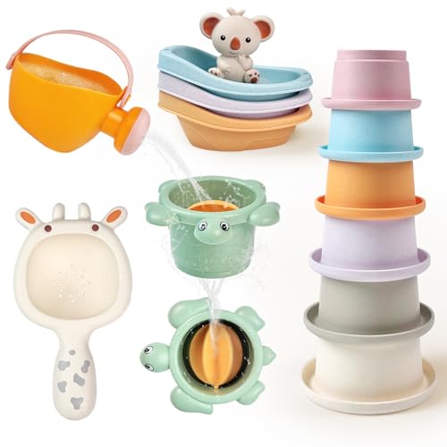 Schimmelfreies Badespielzeug Baby ab 1 2 3 Jahre – 13-TLG. Badewannenspielzeug Set mit Stapelbechern, Booten & Gießkanne – Wasserspielzeug Kinder für Bad & Pool – BPA-frei & Sicher Schimmelfreies Badespielzeug Baby ab 1 2 3 Jahre – 13-TLG. Badewannenspielzeug Set mit Stapelbechern, Booten & Gießkanne – Wasserspielzeug Kinder für Bad & Pool – BPA-frei & Sicher von VARANO