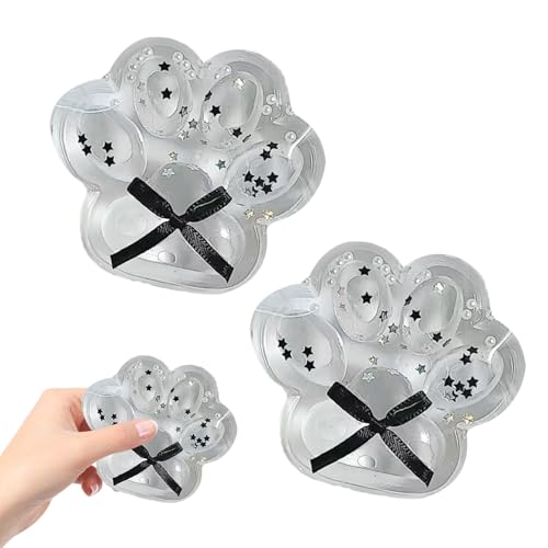 VARKAGE 2 Stück Big Cat Paw Squishy Toys, Transparent Niedliche Taba Squishy Paw, Squishy Pfote zur Entspannung bei Angstzuständen Stressabbau (Transparente) von VARKAGE
