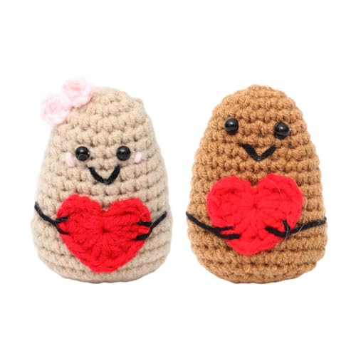 VARKAGE 2pcs Positive Tiny Potato Deutsch, Mini Valentinstag Positive Kartoffel Strickpuppe, Positive Geschenke Pocket Hug, Valentinstag-Dekorationen, Zimmer Büro Dekorationen, Niedliche Puppen VARKAGE 2pcs Positive Tiny Potato Deutsch, Mini Valentinstag Positive Kartoffel Strickpuppe, Positive Geschenke Pocket Hug, Valentinstag-Dekorationen, Zimmer Büro Dekorationen, Niedliche Puppen von VARKAGE
