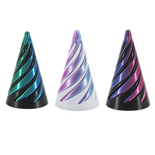 VARKAGE 3 Pcs Impossible Cone, Pyramid 3D Printed Spiral Cone Toy, Relief Anti Stress 3D Spirale, Desktop Dekorationen Spielzeug für Kinder und Erwachsene Geschenk von VARKAGE