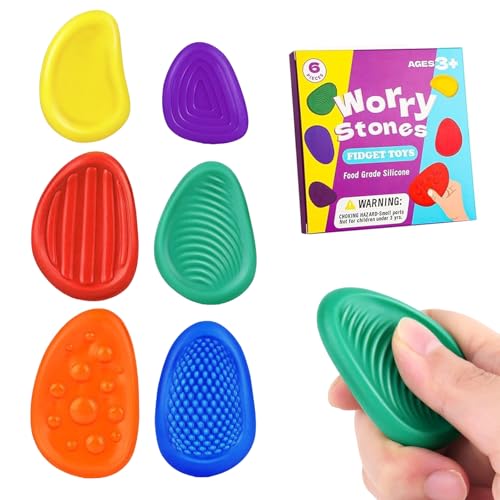 VARKAGE 6 Stück Fidget Toys Schule Leise, Stressabbau Adhs Spielzeug Sensory Stones, Beruhigungsspielzeug für Kinder Erwachsene Gegen Stress, Angst, Autismus VARKAGE 6 Stück Fidget Toys Schule Leise, Stressabbau Adhs Spielzeug Sensory Stones, Beruhigungsspielzeug für Kinder Erwachsene Gegen Stress, Angst, Autismus von VARKAGE