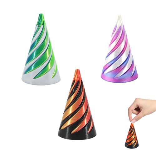 Varkage 3 Pcs Impossible Cone, Pyramid 3D Printed Spiral Cone Toy, Relief Anti Stress 3D Spirale, Spiral Cone Fidget Toy für Kinder und Erwachsene Geschenk Varkage 3 Pcs Impossible Cone, Pyramid 3D Printed Spiral Cone Toy, Relief Anti Stress 3D Spirale, Spiral Cone Fidget Toy für Kinder und Erwachsene Geschenk von VARKAGE