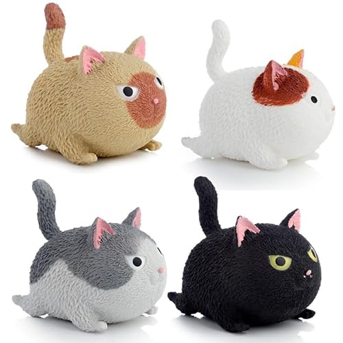 Anti-Stress-Katze, weiches und entspannendes Spielzeug, verschiedene Farben, Höhe 7,5 cm, Breite 8 cm, Tiefe 10 cm von VARZI