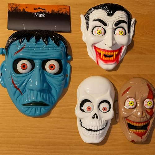 Halloween-Maske, 6 gruselige Designs (Monster, Vampir, Skelett, Zombie), für Verkleidungen und Horror-Partys von VARZI