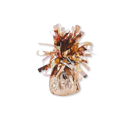 Set mit 6 Gewichten mit bunten Fransen für Luftballons, ideal für Partys, Geburtstage und Veranstaltungen, stabil, dekorativ und wiederverwendbar, perfektes Gewicht - Varzi seit 1956 (Rose Gold Metal) von VARZI