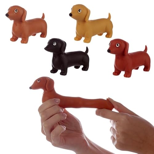 Stressabbau für Hunde, Dackel, elastisch, sortiert | weiches und entspannendes Spielzeug | perfekt zum Stressabbau | Höhe 7 cm, Breite 11 cm, Tiefe 3,5 cm von VARZI