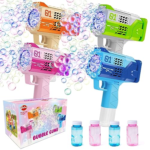 4 Pack Seifenblasenpistole für Kinder Erwachsene, VATOS Automatische Seifenblasenmaschinen mit Lichtern & 4 Lösungen, Seifenblasenlösung Spielzeug Geburtstag Hochzeit Party Favors Geschenk Bubble Gun 4 Pack Seifenblasenpistole für Kinder Erwachsene, VATOS Automatische Seifenblasenmaschinen mit Lichtern & 4 Lösungen, Seifenblasenlösung Spielzeug Geburtstag Hochzeit Party Favors Geschenk Bubble Gun von VATOS