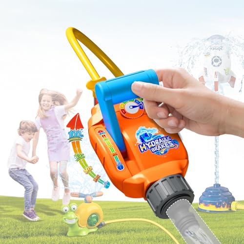 VATOS Wassersprinkler-Spielzeugventil, einstellbare Kontrolle Durchfluss/Druck für Kinder, Spritzspiel, mit 2 m Schlauch, 3 Schlauchschellen, Universalanschluss | Kompatibles von VATOS