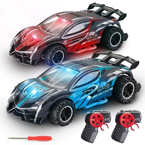 VATOS 2 PCS Ferngesteuertes Auto, 2,4 GHz RC Monster Truck Fernbedienung Auto 2WD Offroad Fahrzeug 18km/h Geländegängig 1:24 RTR Spielzeug mit LED Lichtern für Kinder Jungen Mädchen ab 4 5 6 7 8 Jahre von VATOS