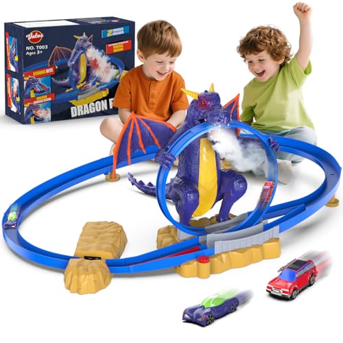 VATOS Dragon Slot Rennbahn Autoset Spielzeug - Rennwagen Spielzeug mit Licht und Sprühfunktion, für Jungen und Mädchen im Alter von 4 bis 7 Jahren, Indoor Aktivität, Kinder Rennbahn, Geschenkidee von VATOS