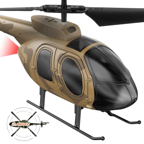 VATOS 2.4G Ferngesteuerter Hubschrauber: Camouflage Militär RC Flugzeuge mit Gyro | 3 Kanäle positioniert Höhe Indoor RC Helicopter Spielzeug Geschenke für Jungen Jugendliche Erwachsene von VATOS
