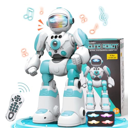 VATOS Ferngesteuertes Roboter Spielzeug für Kinder, RC-Roboter mit Sprachwechsler und Rekorder, programmierbare Handbewegung vom Typ C zum Aufladen, Geschenk für Jungen und Mädchen von VATOS