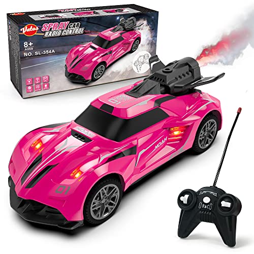 VATOS Radio Remote Control Cars - Girls Spray RC Car Toy | Mini Plum Red Racing Sports Car with LED Light | Gift Toy for Kids Boys Girls 8+ Years Old von VATOS