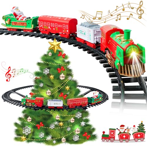 VATOS Hänge Weihnachtszug Set - Weihnachtszug Spielzeug mit Licht & Sound für Jungen Mädchen, Zug Spielzeug Set rund um unter dem Weihnachtsbaum, Beste Weihnachtsdekoration Indoor für Familie VATOS Hänge Weihnachtszug Set - Weihnachtszug Spielzeug mit Licht & Sound für Jungen Mädchen, Zug Spielzeug Set rund um unter dem Weihnachtsbaum, Beste Weihnachtsdekoration Indoor für Familie von VATOS