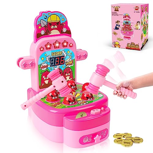 VATOS Whack Spiel,Schlag den Maulwurf,elektronisches Mini Arcade Spielzeug,Münzspiel mit 2 Hämmern,interaktives pädagogisches für Kleinkinder,Kinder,Mädchen und Jungen im Alter von 3-6 Jahren von VATOS