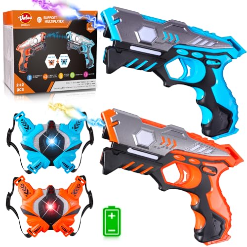 VATOS Infrarot Laser Tag Gun Set mit Westen - 2 Pack für Kinder & Erwachsene Indoor Outdoor Spiel, Gruppenaktivität Spaß Spielzeug Laser Tag Blaster Geschenk für Jungen Mädchen ab 6 Jahren, BB8803A von VATOS