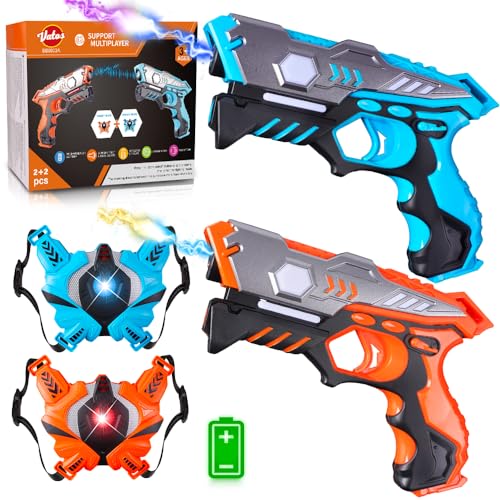 VATOS Infrarot Laser Tag Gun Set mit Westen - 2 Pack für Kinder & Erwachsene Indoor Outdoor Spiel, Gruppenaktivität Spaß Spielzeug Laser Tag Blaster Geschenk für Jungen Mädchen ab 6 Jahren von VATOS