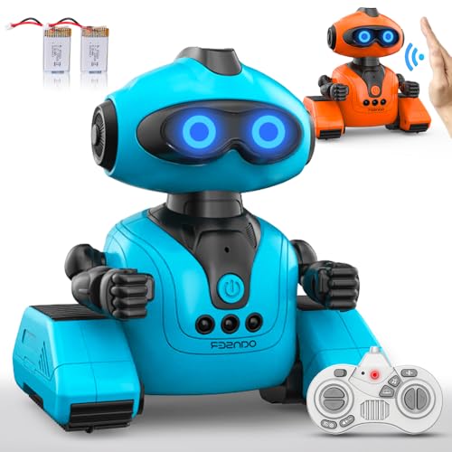 VATOS Roboter Kinder Spielzeug, 2PCS Ferngesteuertes Roboter Spielzeug mit LED-Augen Musik Dance und Gestenerkennung Programmierbar für ab 5 6 7 8 Jahre Jungen und Mädchen Geschenk von VATOS