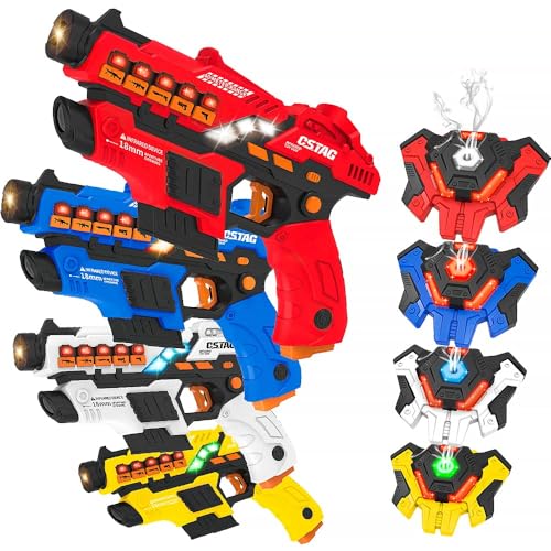 VATOS Laser Tag Spielzeug Pistole Sprühfunktion und LED-Bildschirm, 4er-Set Lasertag mit Westen für Kinder Teenager Erwachsene Familie, Gruppenspielzeug für 6 7 8 9 10 11 12+ Jungen Mädchen VATOS Laser Tag Spielzeug Pistole Sprühfunktion und LED-Bildschirm, 4er-Set Lasertag mit Westen für Kinder Teenager Erwachsene Familie, Gruppenspielzeug für 6 7 8 9 10 11 12+ Jungen Mädchen von VATOS