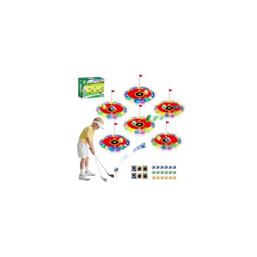 VATOS Leuchtendes Golfspielset für Kinder, 2-in-1-Golf- und Wurfspiel, 16 Bälle, 2 Schläger, 6 beleuchtete Ziele, Spielset für drinnen und draußen, Geschenk 3-8 Jahre VATOS Leuchtendes Golfspielset für Kinder, 2-in-1-Golf- und Wurfspiel, 16 Bälle, 2 Schläger, 6 beleuchtete Ziele, Spielset für drinnen und draußen, Geschenk 3-8 Jahre von VATOS