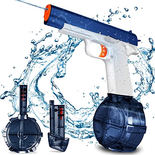 VATOS Wasserpistole für Erwachsene Kinder - 32 FT Range Automatische Wassersprüher mit 2 Magazinen Spielzeug für Junge Mädchen Strand Pool Water Toy (Blau) von VATOS