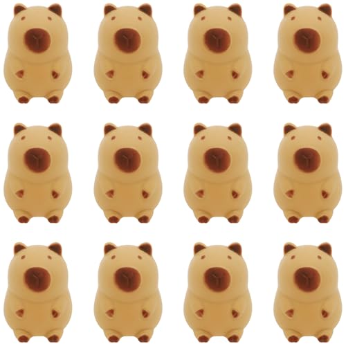 12 Stück Capybara Squeeze Toys,Capybara Stress Spielzeug aus TPR,Kapybara Squishy Toy,Squishy Antistressball Spielzeug Geschenke für Erwachsene und Kinder,Bürodekorationen(12pcs) von VAVPUP