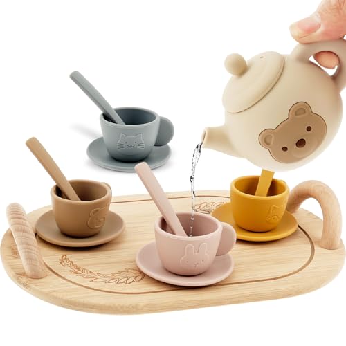 14 Stück Teeservice Kinder Silikon,Teeparty Set mit Silikonbecher, Löffel,Untersetzer,Teekanne und Holztablett,Küchenzubehör Kinder ,Lehrreiches Kindertee Set,Geschenk für Mädchen und Jungen(14pcs) 14 Stück Teeservice Kinder Silikon,Teeparty Set mit Silikonbecher, Löffel,Untersetzer,Teekanne und Holztablett,Küchenzubehör Kinder ,Lehrreiches Kindertee Set,Geschenk für Mädchen und Jungen(14pcs) von VAVPUP