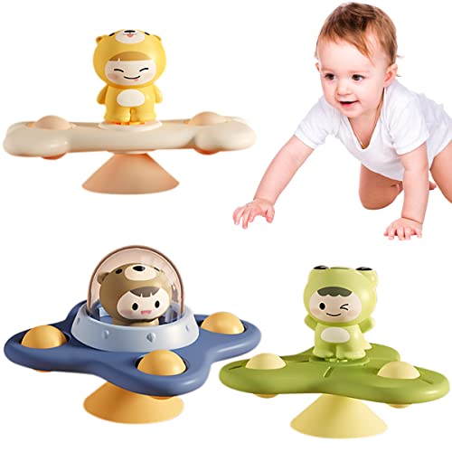 3-teiliges Kreiselspielzeug für Babys mit Saugnapf,Buntes Windrad-Spielzeug,Fördert die Feinmotorik,Saugnapf Spielzeug für Babys ab 3 Monaten(A) von VAVPUP