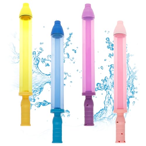 4 Stück Feuerwerk Wasserpistole,Romantische Feuerwerk Wassersprüher mit Hochdruck Ausziehfunktion,Wiederverwendbar Farbenfrohes Wassersprühspielzeug für Strand,Spielplatz,Party(4pcs) von VAVPUP