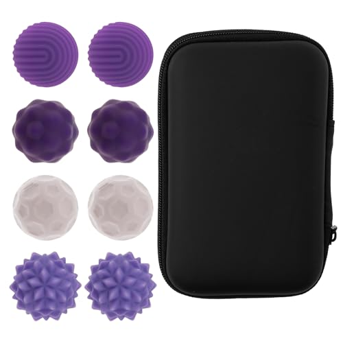 8 Stück Magnetische Bälle,Akupressur Ball aus Silikon,Kompakt Tragbares Motorikspielzeug mit Aufbewahrungsbox,Magnetische Fidget Toys mit Multi Textur,Silikon Sensorik Spielzeug(Violett) von VAVPUP