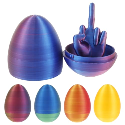 VAVPUP 5 Stück Mittelfinger Osterei,3D Gedruckte Mittelfinger Eier,Tragbar Überraschungsspielzeug als Scherzgeschenk für Ostern,Lustiges Ostergeschenk für Erwachsene,Partys(5pcs) von VAVPUP