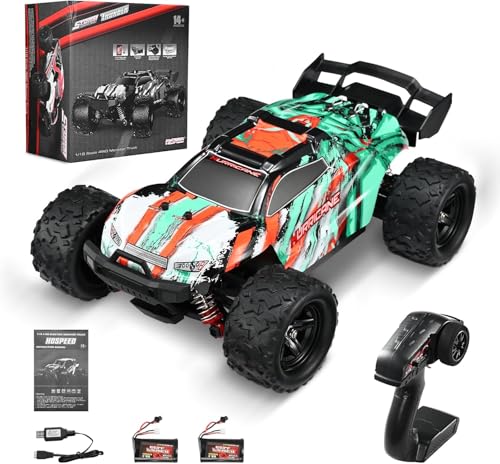 VAYOTOY Ferngesteuertes Auto 1:18 36KM/H Wahre Geschwindigkeit 4WD Geländewagen mit 2 Akkus 2,4GHz Drahtloses RC-Auto Off-Road Ferngesteuertes Buggy für Kinder, Erwachsene, Draußen (Grün) von VAYOTOY