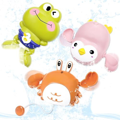 VBACALA 3 Stück Badewannenspielzeug,Frosch,Krabbe & Pinguin mit Aufziehfunktion,Schwimmende Badespielzeuge für Kinder ab 3 Jahren Geschenk für Jungen & Mädchen VBACALA 3 Stück Badewannenspielzeug,Frosch,Krabbe & Pinguin mit Aufziehfunktion,Schwimmende Badespielzeuge für Kinder ab 3 Jahren Geschenk für Jungen & Mädchen von VBACALA