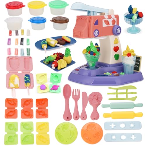 VBACALA 49 Stück DIY Knete Eismaschine Set Knete Zubehör Knete Set für Kinder,DIY Kinderknete Kitchen Creations mit Obst Süßigkeiten Knetwerkzeug 24 Dosen Knetmasse Knete ab 3 Jahre VBACALA 49 Stück DIY Knete Eismaschine Set Knete Zubehör Knete Set für Kinder,DIY Kinderknete Kitchen Creations mit Obst Süßigkeiten Knetwerkzeug 24 Dosen Knetmasse Knete ab 3 Jahre von VBACALA