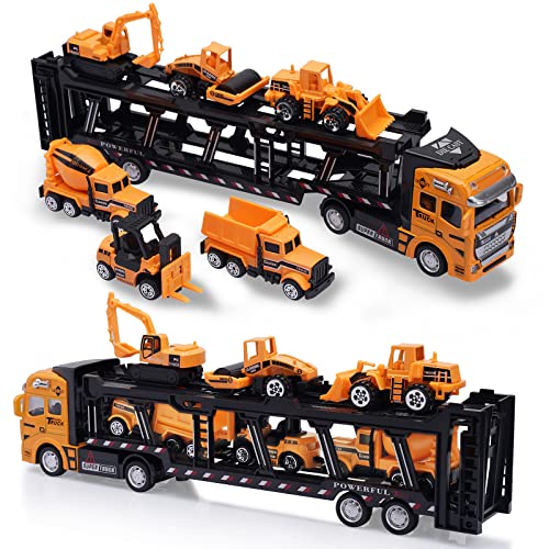 VBACALA 7PCS Bagger Autotransporter, Mini Baustellenfahrzeuge Kinder LKWSpielzeug, Diecast Pull Back Metal AutoSpielzeug Für Sandspielzeug Bagger Spielzeug ab 3 Jahre Junge Mädchen VBACALA 7PCS Bagger Autotransporter, Mini Baustellenfahrzeuge Kinder LKWSpielzeug, Diecast Pull Back Metal AutoSpielzeug Für Sandspielzeug Bagger Spielzeug ab 3 Jahre Junge Mädchen von VBACALA