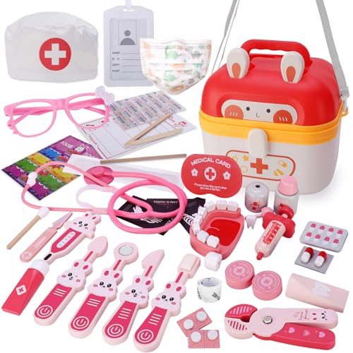 VBACALA Arztkoffer Kinder Holz Set,42PCS Doktorkoffe mit Kaninchen Medizinschrank,Stethoskop,etc Rollenspiel Spielzeug Doktorkoffer für Kinder ab 3,4,5 Jahre VBACALA Arztkoffer Kinder Holz Set,42PCS Doktorkoffe mit Kaninchen Medizinschrank,Stethoskop,etc Rollenspiel Spielzeug Doktorkoffer für Kinder ab 3,4,5 Jahre von VBACALA