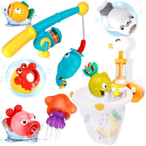 VBACALA Badespielzeug ab 1 2 3 Jahre,Badewannenspielzeug Angelspiel,Badespielzeug mit Angelstäbe Wasserpistolen Fischernetz Magnet Fische Wasserspielzeug Kinder Spielzeug Geschenk Mädchen Junge VBACALA Badespielzeug ab 1 2 3 Jahre,Badewannenspielzeug Angelspiel,Badespielzeug mit Angelstäbe Wasserpistolen Fischernetz Magnet Fische Wasserspielzeug Kinder Spielzeug Geschenk Mädchen Junge von VBACALA