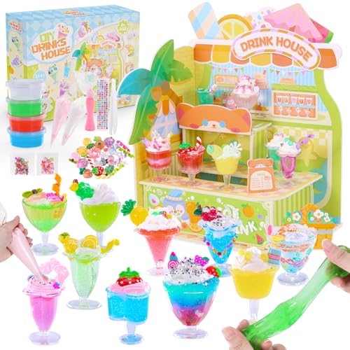 VBACALA Miniature Lebensmittel Spielzeug Set,DIY Mini Getränke Haus Set,Nicht essbar,Kinderküche Spielküche Zubehör für Kinder ab 8 Jahre Machen Sie Ihre Lebensmittel,Geburtstag für Mädchen 8 9 10 von VBACALA