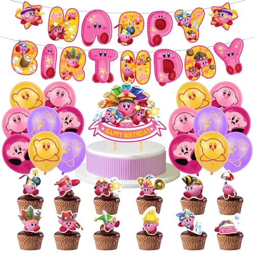 Cartoon-Geburtstagsparty-Dekorationen, Cartoon-Spiel-Motto-Partyzubehör, Geburtstagsbanner-Kuchendekorationen und Ballon-Motto-Geburtstagspartyzubehör für Jungen- und Mädchengeburtstage (32 Stück) Cartoon-Geburtstagsparty-Dekorationen, Cartoon-Spiel-Motto-Partyzubehör, Geburtstagsbanner-Kuchendekorationen und Ballon-Motto-Geburtstagspartyzubehör für Jungen- und Mädchengeburtstage (32 Stück) von VBBTYRU