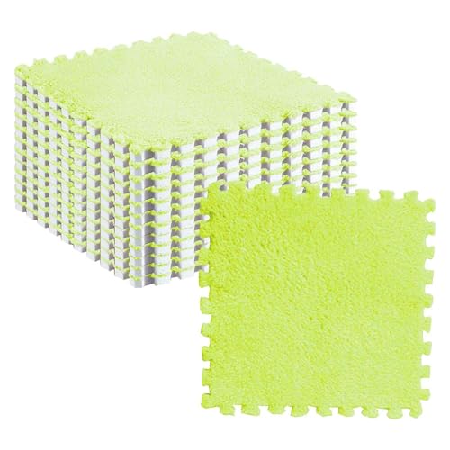 10 Stück Plüschschaum-Bodenmatte, Quadratische Ineinandergreifende Teppichfliesen, rutschfeste Teppiche für Wohnzimmer, Schlafzimmer, Dekoration, 31 X 29 cm (Fluoreszierendes 10 Stück Plüschschaum-Bodenmatte, Quadratische Ineinandergreifende Teppichfliesen, rutschfeste Teppiche für Wohnzimmer, Schlafzimmer, Dekoration, 31 X 29 cm (Fluoreszierendes von VBESTLIFE