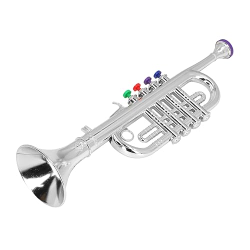 Spielzeug-Saxophon für , 3 Farbige Tasten, 3 Töne, Musikinstrumente für die Frühe Bildung, Spielzeug-Saxophon für Spielende (Silver) von VBESTLIFE