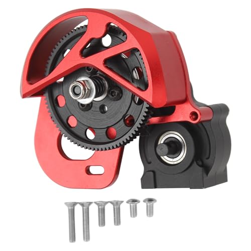 VBESTLIFE 1/10 RC-Getriebebaugruppe aus Aluminiumlegierung mit 87T-Stirnradsatz aus Stahl, CNC-gefrästes Sperrdifferenzial für Axial SCX10 SCX10 II (Rot) von VBESTLIFE