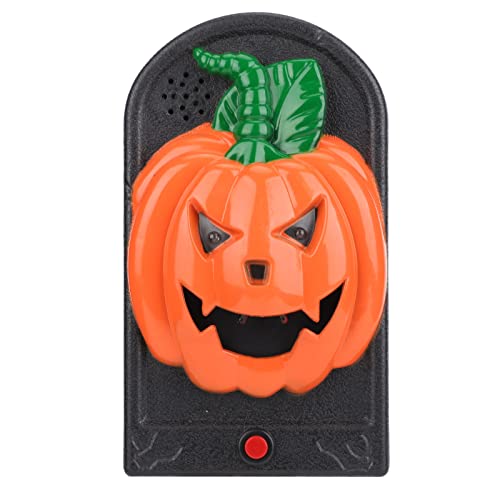VBESTLIFE Halloween-Türklingel, Halloween-Horror-Türklingel mit Licht-Sound-Dekorationsstütze für Bar Haunted House Escape Room(Kürbisform) von VBESTLIFE