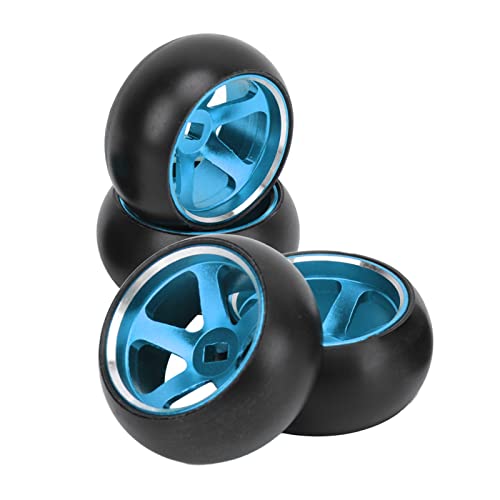 VBESTLIFE RC-Car-Reifen und Felgen Im Maßstab 1:28, RC-Car-Reifen und Felgen, Hohe Verschleißfestigkeit, 4 Stück, Starke Dämpfung, Stabiles Fahren, RC-Car-Reifen und Felgen Im Maßstab von VBESTLIFE