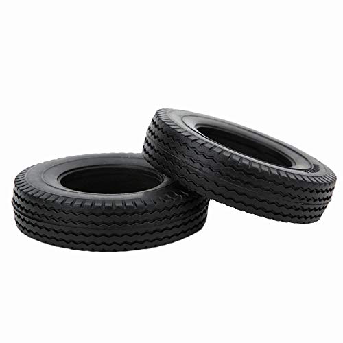 Vbestlife 4PCS RC Langlebiges Reifenzubehör, Rutschfester Gummireifen für 1/14 RC Traktor LKW Schwarz von VBESTLIFE