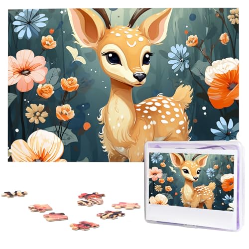 Puzzle für Erwachsene, 1000 Teile, Holzpuzzle, moderne Kunst, Puzzle, Cartoon, Hirsch, Blume, herausfordernde Puzzle, individuelles Bild, Puzzle, personalisiertes Fotopuzzle für Geschenk, Familie Puzzle für Erwachsene, 1000 Teile, Holzpuzzle, moderne Kunst, Puzzle, Cartoon, Hirsch, Blume, herausfordernde Puzzle, individuelles Bild, Puzzle, personalisiertes Fotopuzzle für Geschenk, Familie von VBNTY