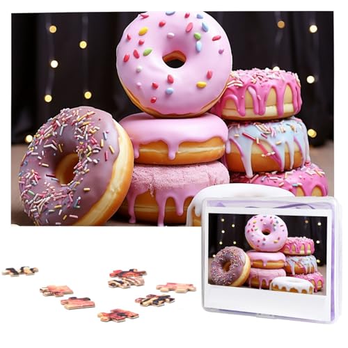 Puzzle für Erwachsene, 1000 Teile, Holzpuzzle, moderne Kunst, Puzzle, Donut-Kuchen, herausfordernde Puzzles, individuelles Bild, Puzzle, personalisiertes Fotopuzzle für Geschenk, Familie von VBNTY