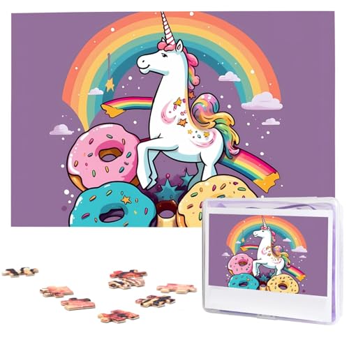 Puzzle für Erwachsene, 1000 Teile, Holzpuzzle, moderne Kunst, Puzzle, Einhörner, Donut, Regenbogen, anspruchsvolle Puzzles, individuelles Bild, Puzzle, personalisiertes Fotopuzzle für Geschenk, Puzzle für Erwachsene, 1000 Teile, Holzpuzzle, moderne Kunst, Puzzle, Einhörner, Donut, Regenbogen, anspruchsvolle Puzzles, individuelles Bild, Puzzle, personalisiertes Fotopuzzle für Geschenk, von VBNTY
